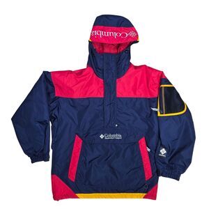 Vintage Columbia Sport Pullover Navy Red Jacket Men’s Color Block Size Medium